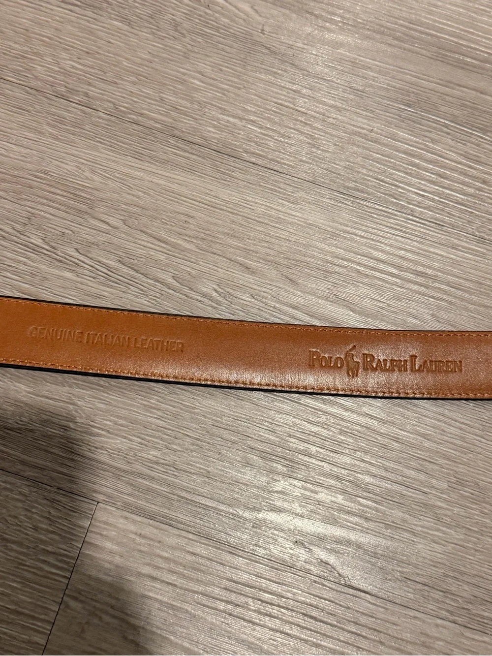 Polo Ralph Lauren Brown Croc Embossed Italian Leather Belt Mens 36